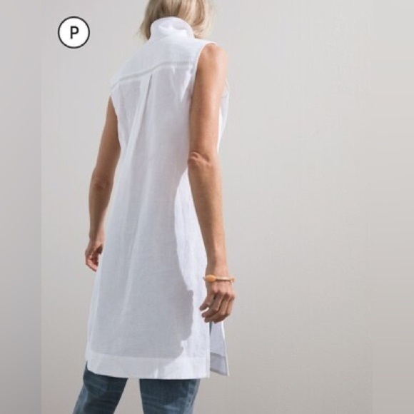 CHICO's Petite Sleeveless Maxi Shirt Lightweight linen-cotton blend Size 4/6 - Picture 7 of 15